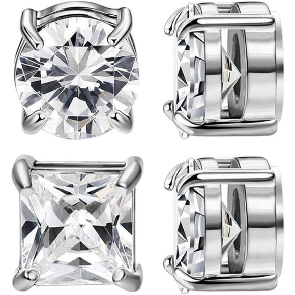 Earrings Other - 2 Pairs Stainless Steel Magnetic Stud Earrings for Men Magnetic